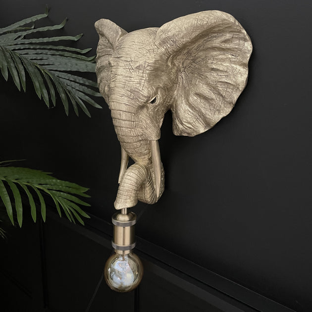 Gold Elephant Wall Light - Limited Abode