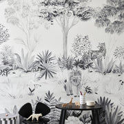Monochrome Jungle Wallpaper Mural