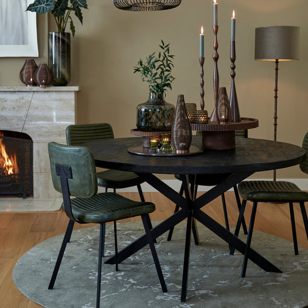Black Round Dining Table