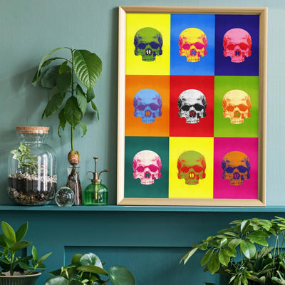 Bright Coloured Skulls Print