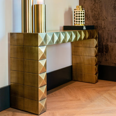 Brushed Gold Console Table