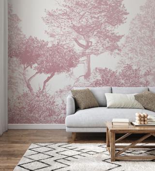 Burgundy Trees Wallpaper Mural - Limited Abode 