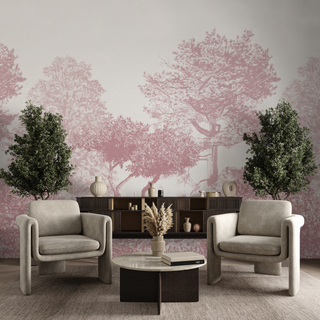 Burgundy Trees Wallpaper Mural - Limited Abode 