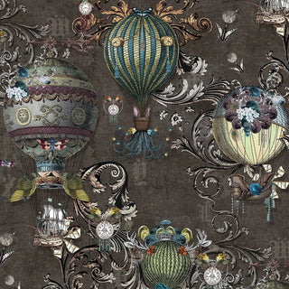 Charcoal Hot Air Balloon Wallpaper - Limited Abode