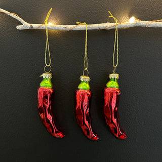 Chilli baubles (Set of 3)