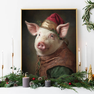 Christmas Pig Art