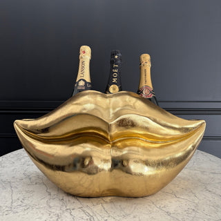 Gold Lips Planter / Drinks Chiller