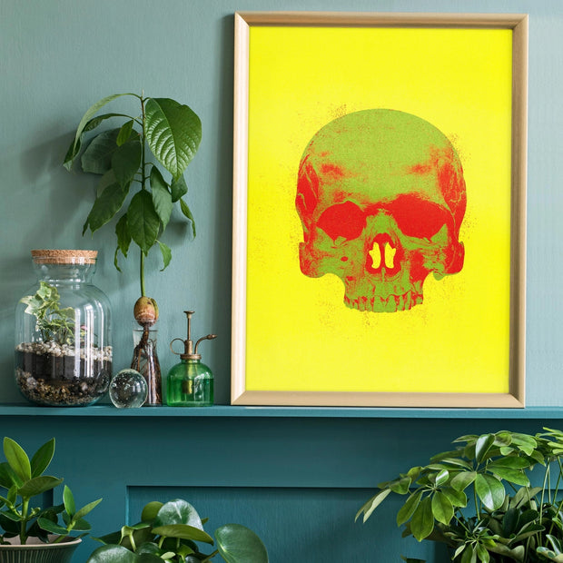 Green Skull Pop Art
