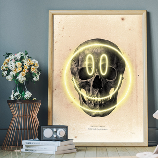 Happy Face Skull Print