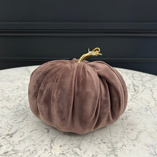 Large Brown Velvet Pumpkin