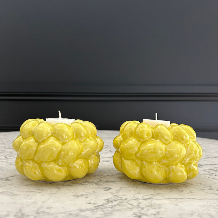 Yellow Candle Holders (Set of 2)