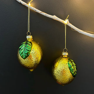 Lemon Christmas Decorations (Set of 2)