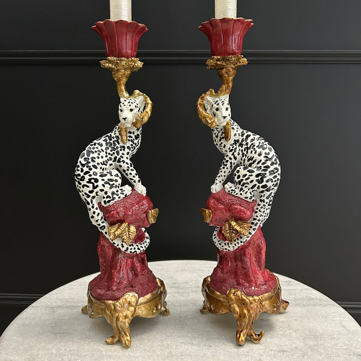 Leopard Candle Holders (Set of 2)