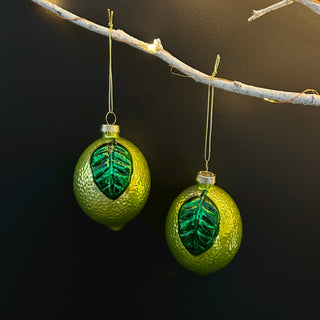 Lime Baubles (Set of 2)