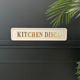 Linen Disco Sign