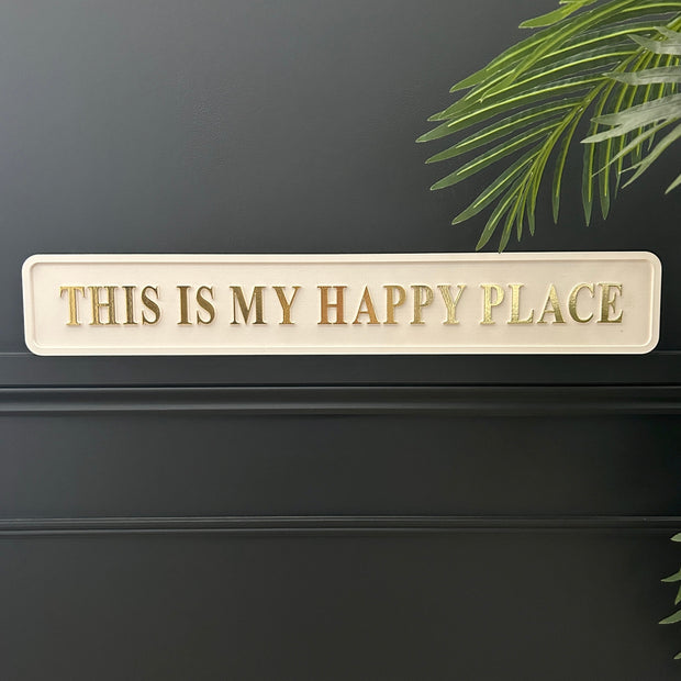 Linen Happy Place Sign