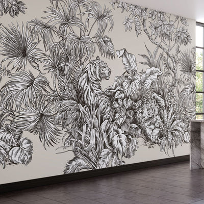 Linen Tiger Wallpaper Mural