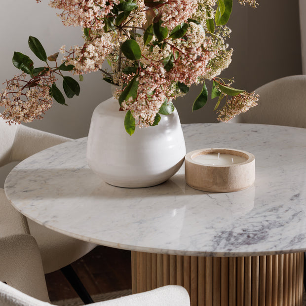 Marble Topped Round Dining Table