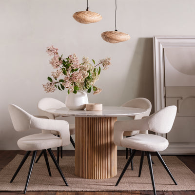 Marble Topped Round Dining Table