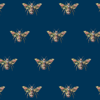 Navy Bees Wallpaper