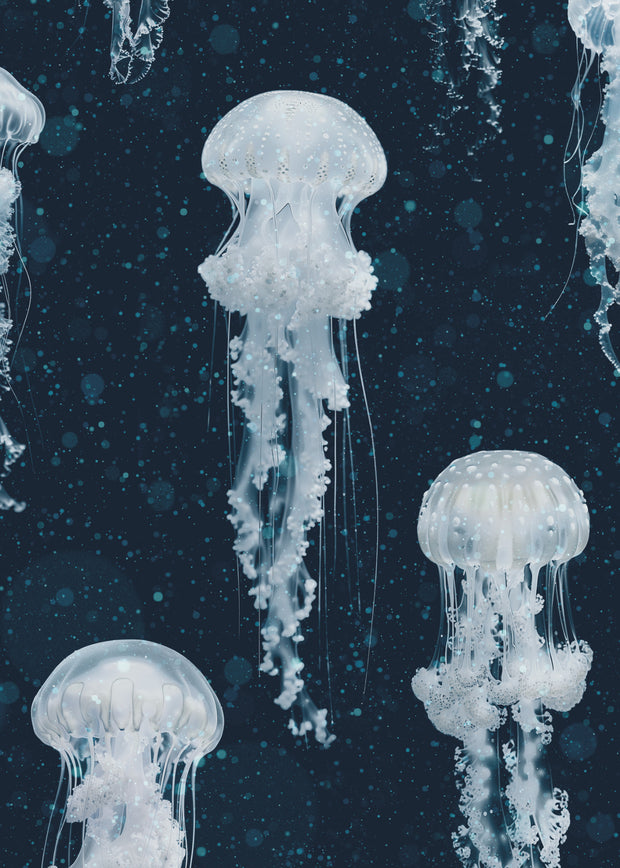 Navy Jellyfish Wallpaper