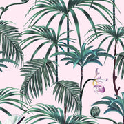 Pink Floral Palms Wallpaper