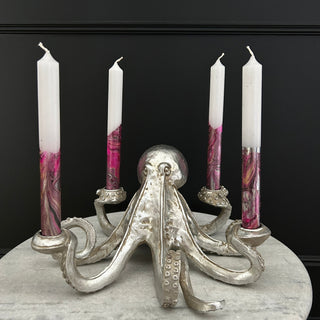 Pink Marbled Candles (Set of 4) - Limited Abode