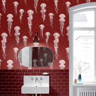 Red Jellyfish Wallpaper - Limited Abode