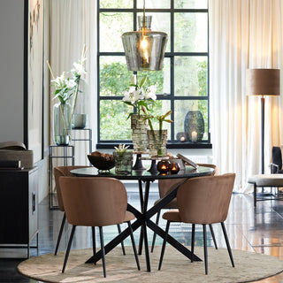 Round Black Marble Dining Table