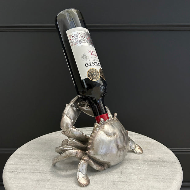 Silver Crab Wine Bottle Holder
