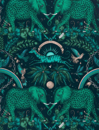 Teal Elephant Wallpaper - Limited Abode