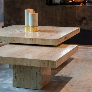 Travertine Coffee Tables (Set of 2)