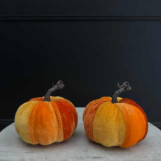 Velvet Fabric Pumpkins (Set of 2)