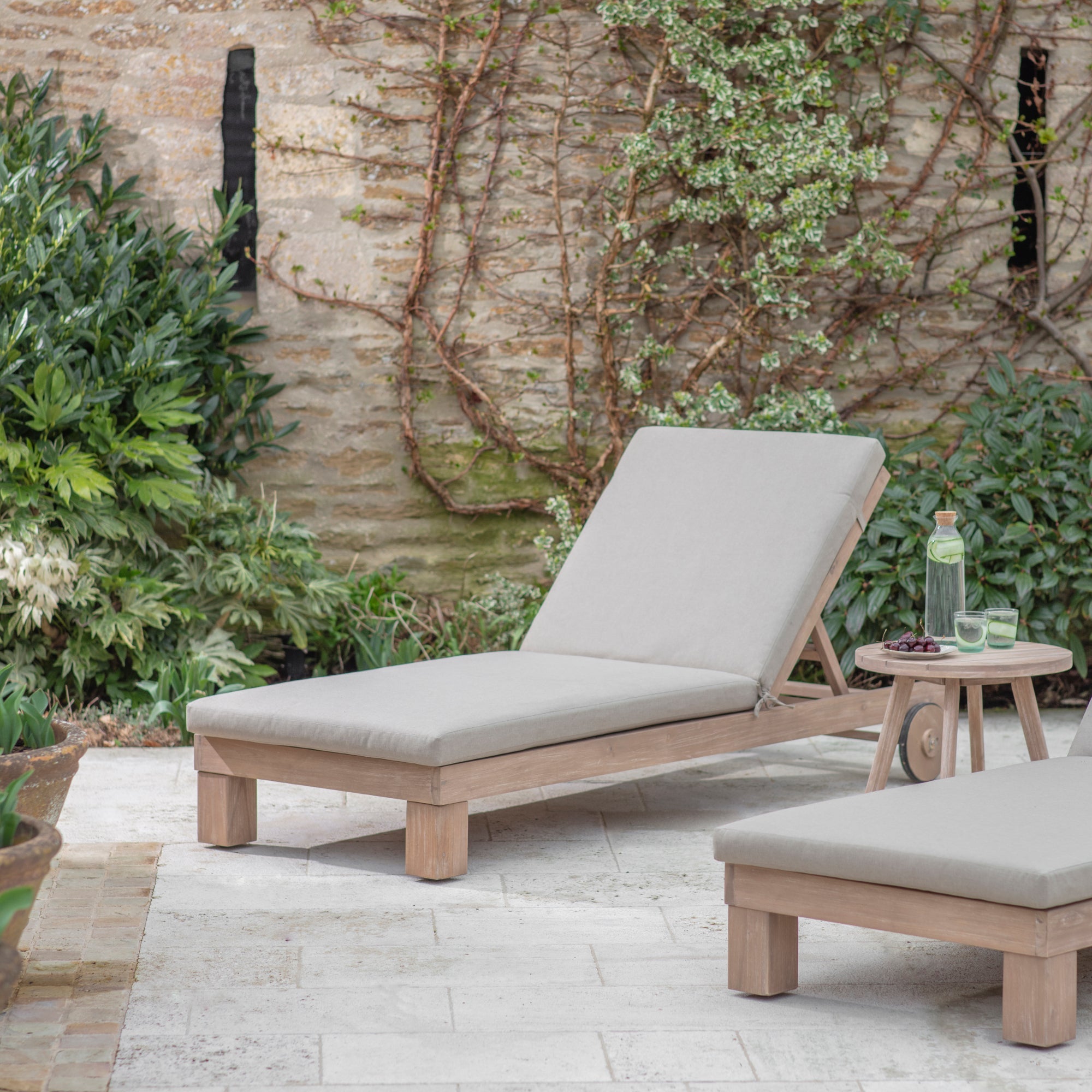 Wooden Garden Lounger Limited Abode