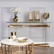 Glass Topped Console Table