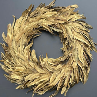 Gold Feather Wreath