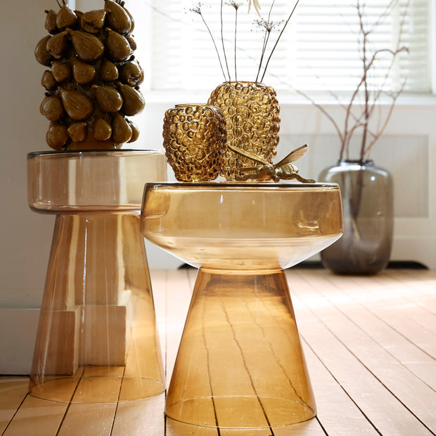 Amber Glass Side Table