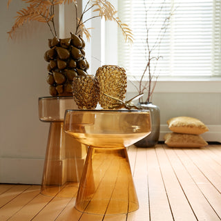 Amber Glass Side Table