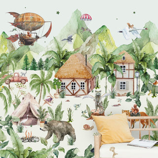 Animal Village Wallpaper Mural