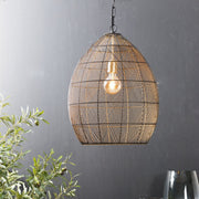 Black & gold wire shade ceiling light with a black chain 