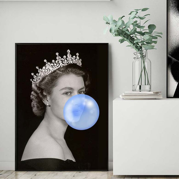 Blue Bubblegum Queen Art Print