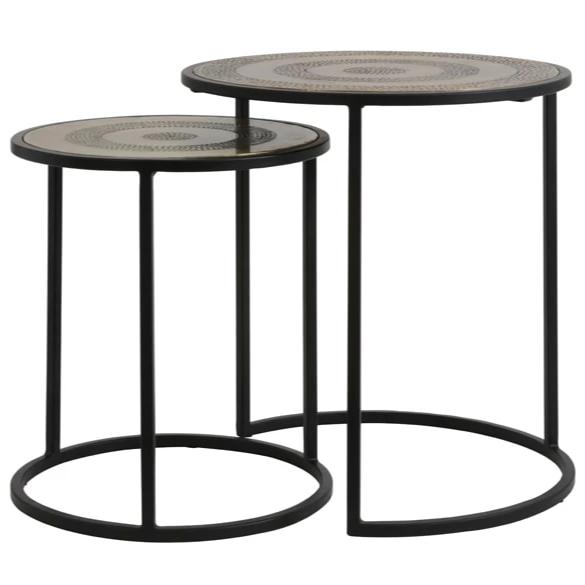 Brass Side Tables (Set of Two)