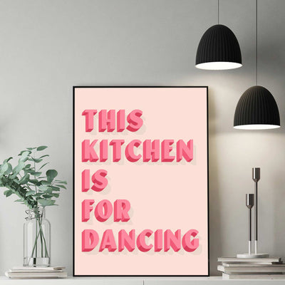 This kitchen is for dancing pink 3D art print