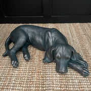 Black laying dog decorative ornament