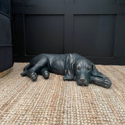 Black laying dog decorative ornament