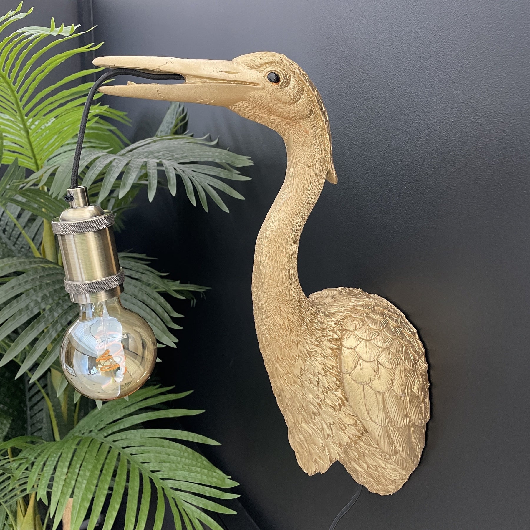 Gold heron deals wall light