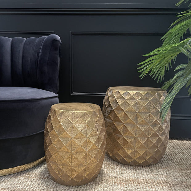 Gold Drum Side Tables