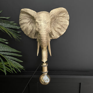 Gold Elephant Wall Light