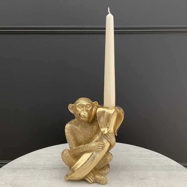 Gold Monkey Candle Holder