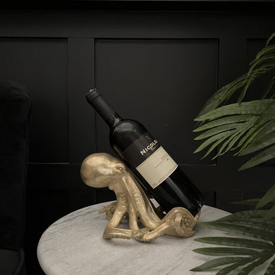Gold octopus wine bottle holder